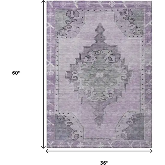 Plum And Gray Geometric Washable Indoor Outdoor Area Rug Photo 8