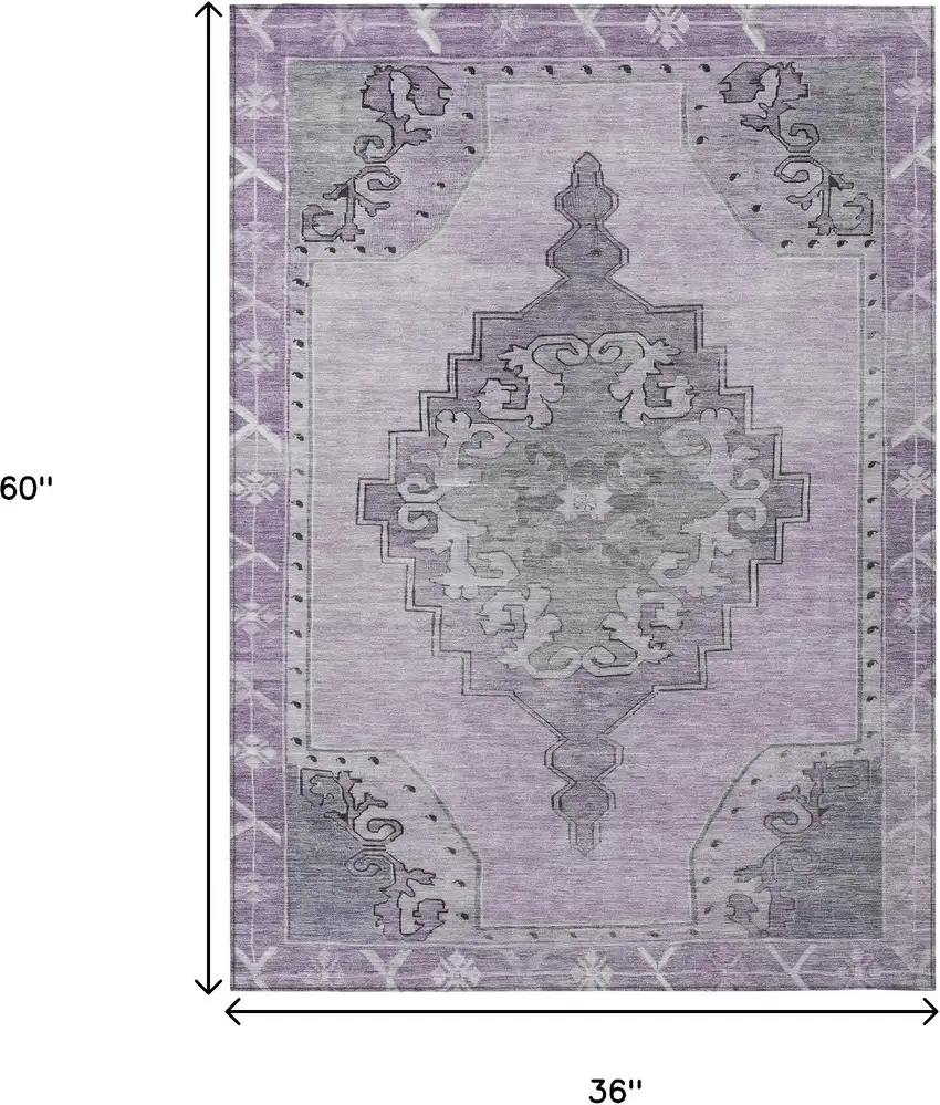 Plum And Gray Geometric Washable Indoor Outdoor Area Rug Photo 8