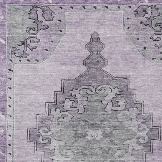 Plum And Gray Geometric Washable Indoor Outdoor Area Rug Photo 4