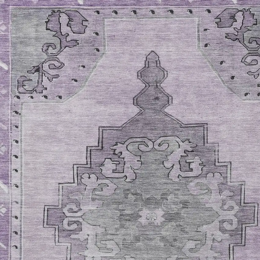 Plum And Gray Geometric Washable Indoor Outdoor Area Rug Photo 4