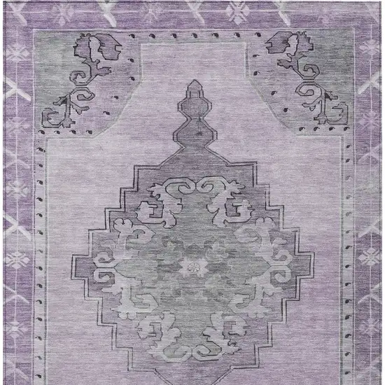 Plum And Gray Geometric Washable Indoor Outdoor Area Rug Photo 5