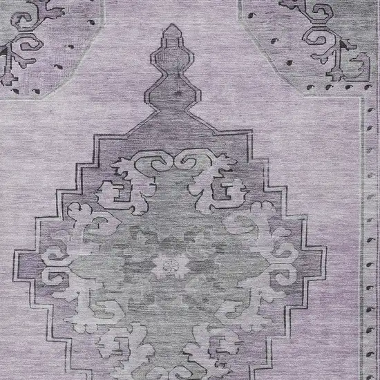 Plum And Gray Geometric Washable Indoor Outdoor Area Rug Photo 4