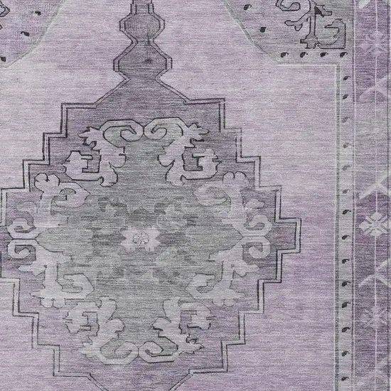 Plum And Gray Geometric Washable Indoor Outdoor Area Rug Photo 4