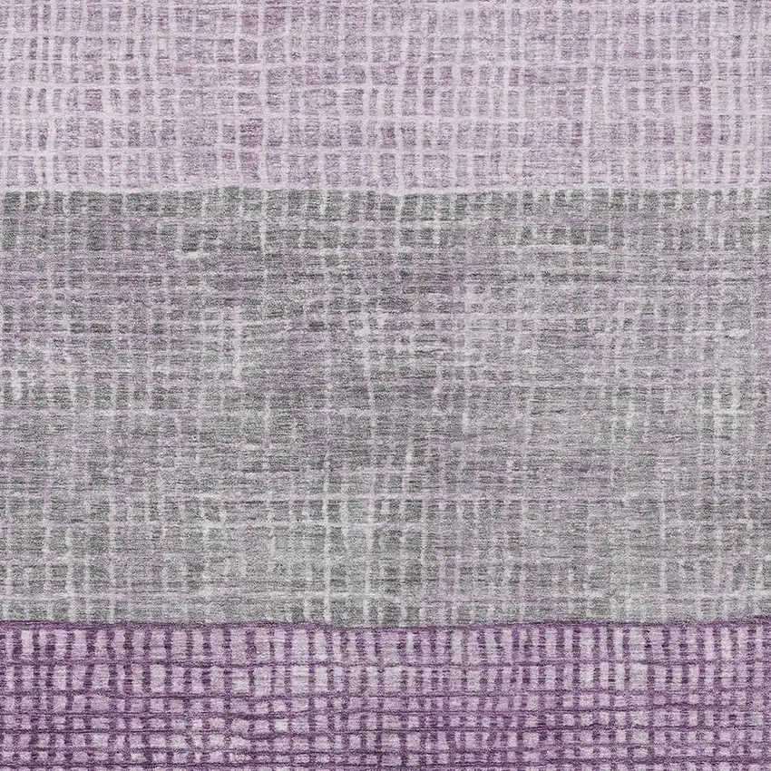 Plum And Gray Geometric Washable Indoor Outdoor Area Rug Photo 4