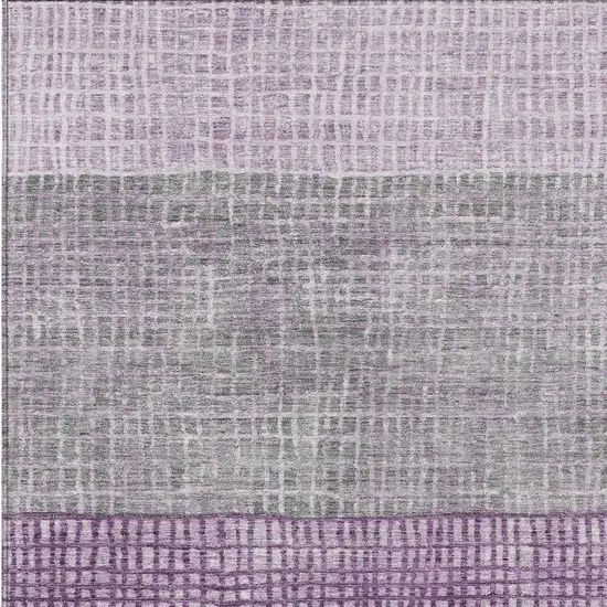 Plum And Gray Geometric Washable Indoor Outdoor Area Rug Photo 6