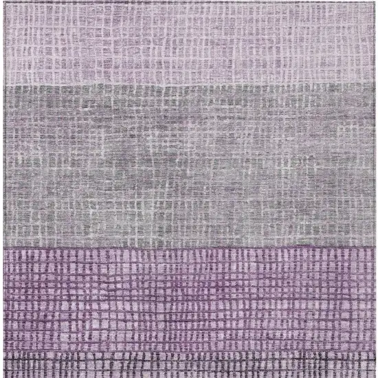 Plum And Gray Geometric Washable Indoor Outdoor Area Rug Photo 4