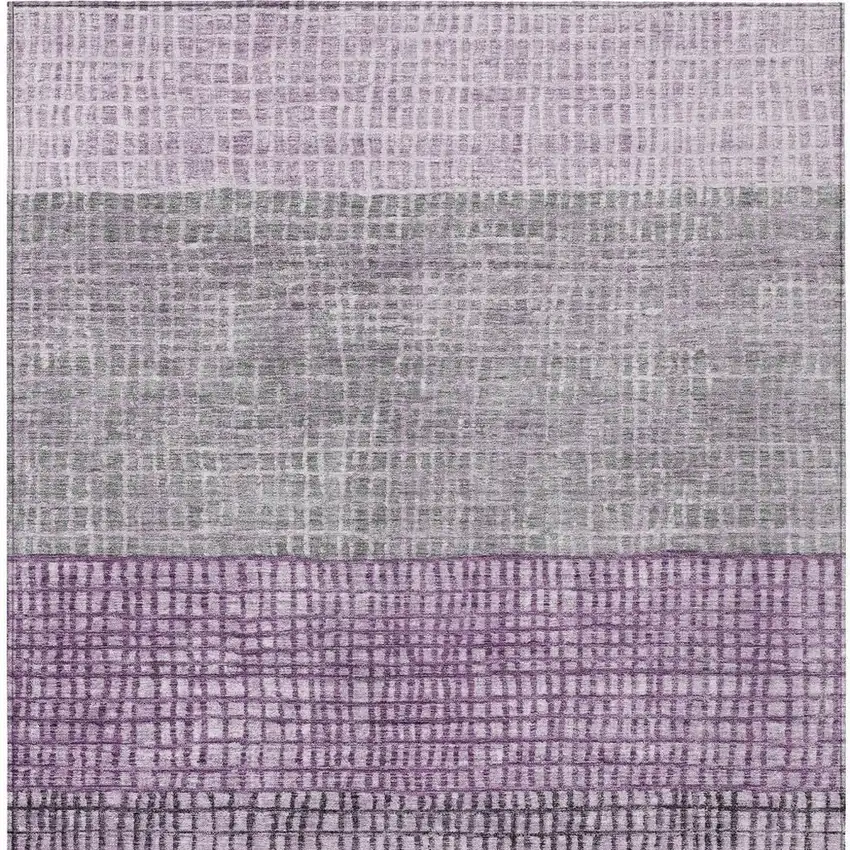 Plum And Gray Geometric Washable Indoor Outdoor Area Rug Photo 4