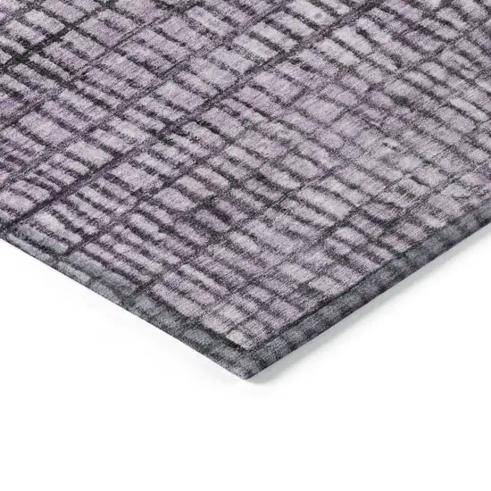 Plum And Gray Geometric Washable Indoor Outdoor Area Rug Photo 9
