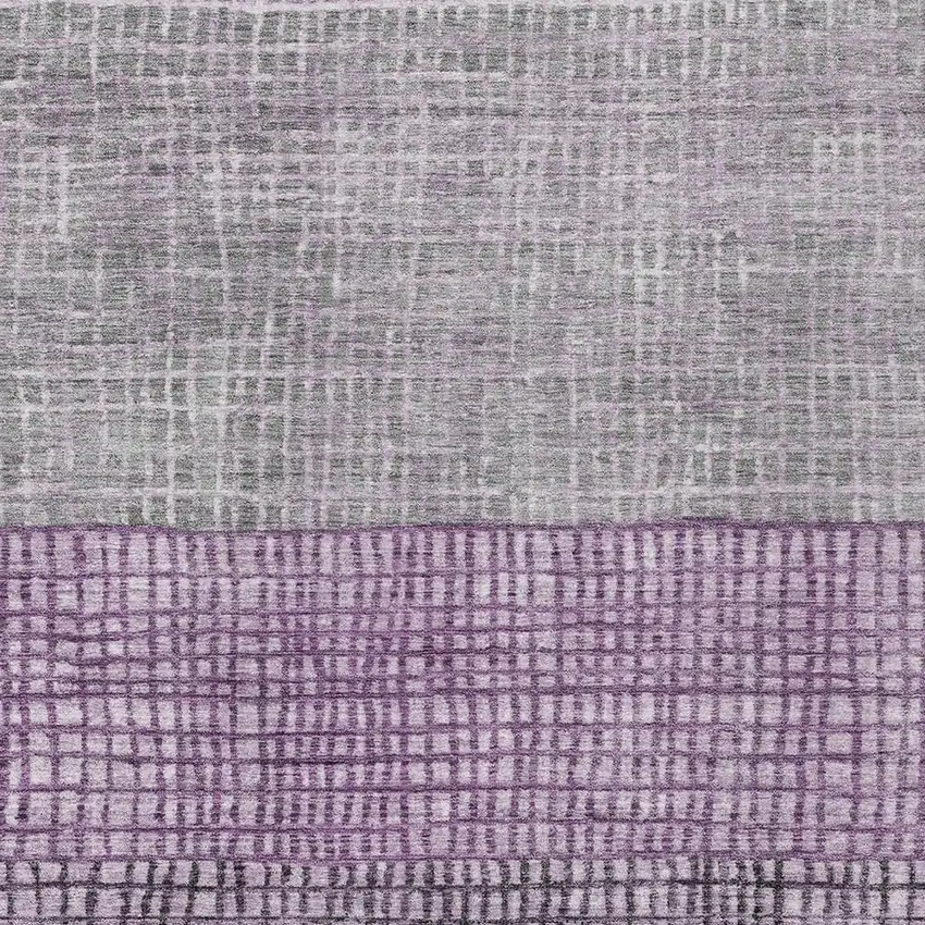 Plum And Gray Geometric Washable Indoor Outdoor Area Rug Photo 3