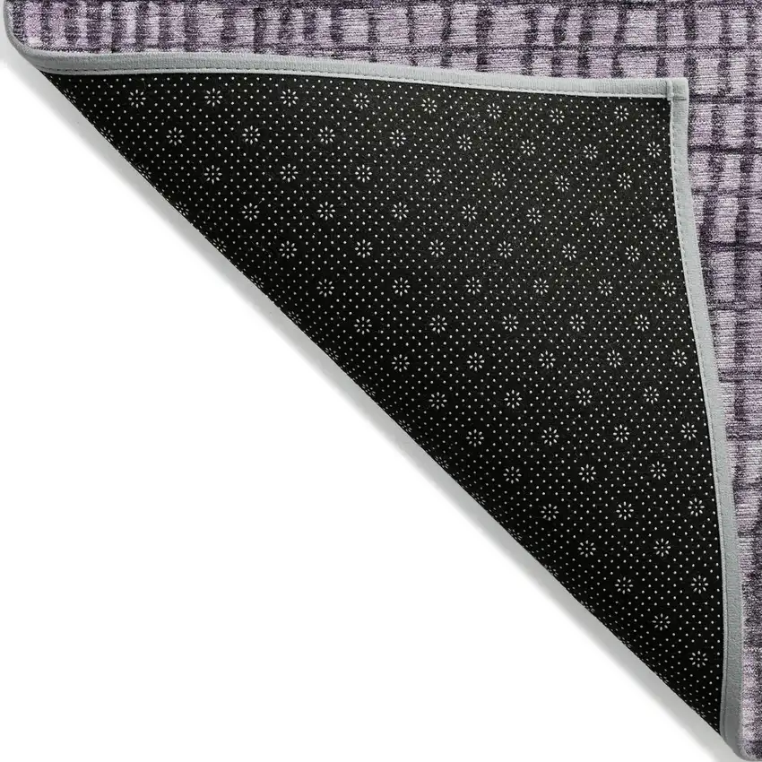 Plum And Gray Geometric Washable Indoor Outdoor Area Rug Photo 8