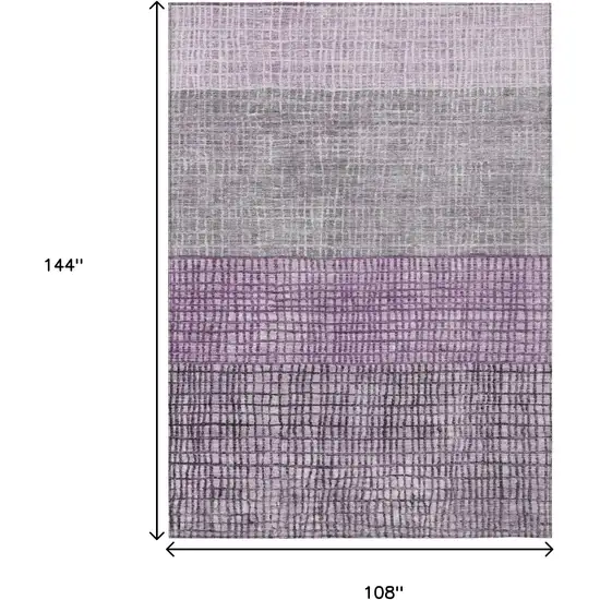 Plum And Gray Geometric Washable Indoor Outdoor Area Rug Photo 9