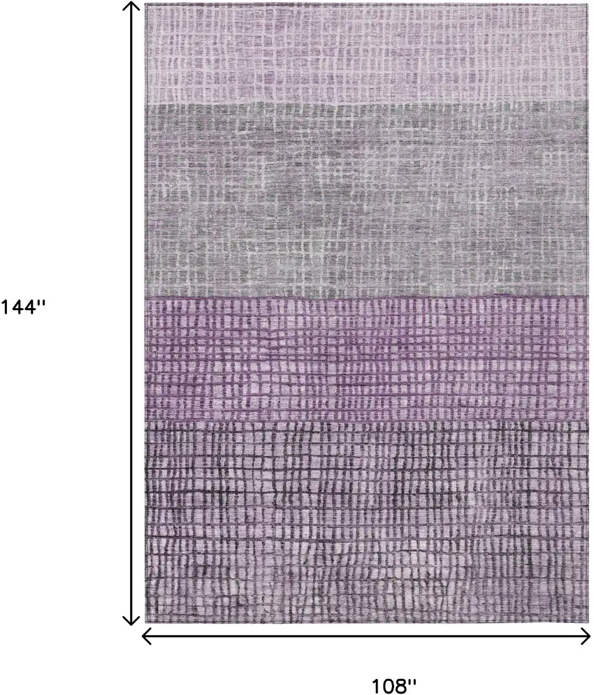 Plum And Gray Geometric Washable Indoor Outdoor Area Rug Photo 9