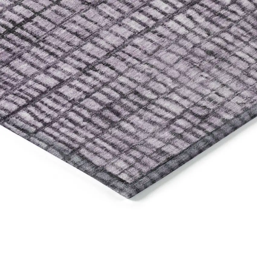 Plum And Gray Geometric Washable Indoor Outdoor Area Rug Photo 9