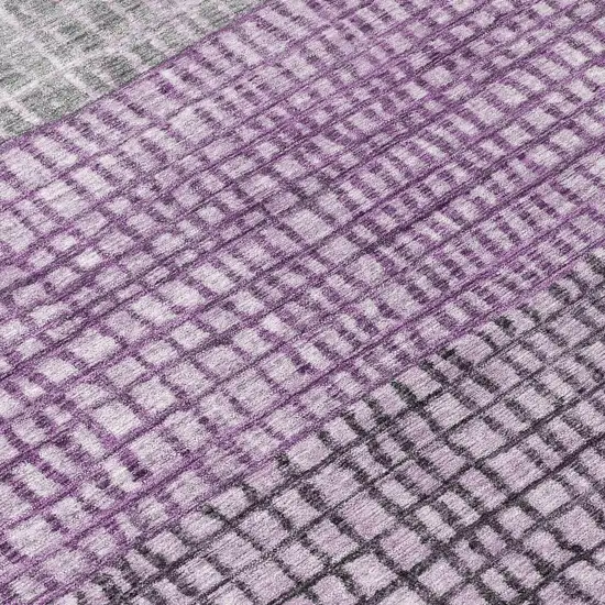 Plum And Gray Geometric Washable Indoor Outdoor Area Rug Photo 8