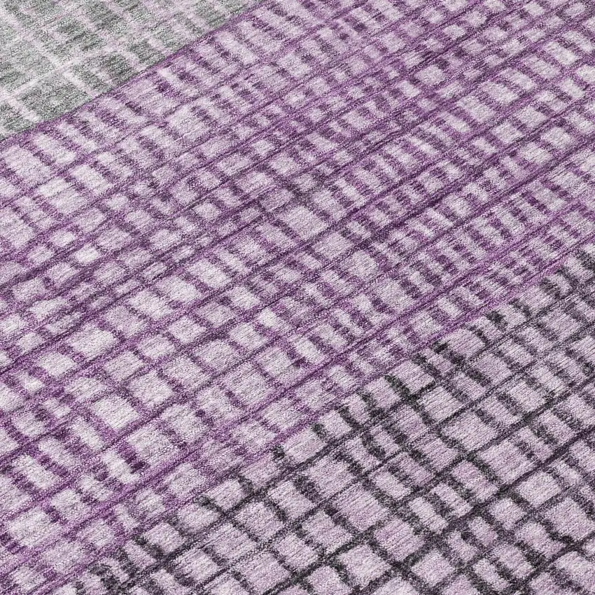 Plum And Gray Geometric Washable Indoor Outdoor Area Rug Photo 8