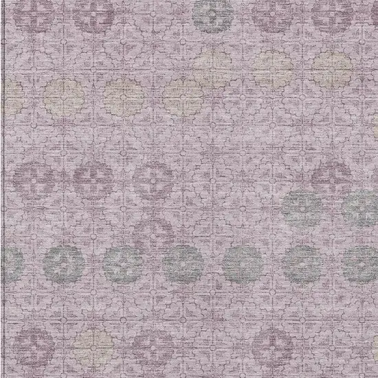 Plum And Gray Geometric Washable Indoor Outdoor Area Rug Photo 4