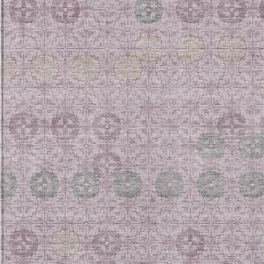 Plum And Gray Geometric Washable Indoor Outdoor Area Rug Photo 4