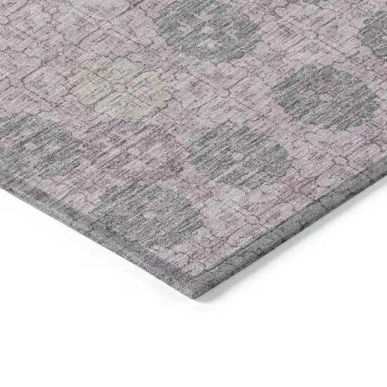 Plum And Gray Geometric Washable Indoor Outdoor Area Rug Photo 9