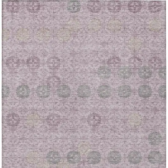 Plum And Gray Geometric Washable Indoor Outdoor Area Rug Photo 4