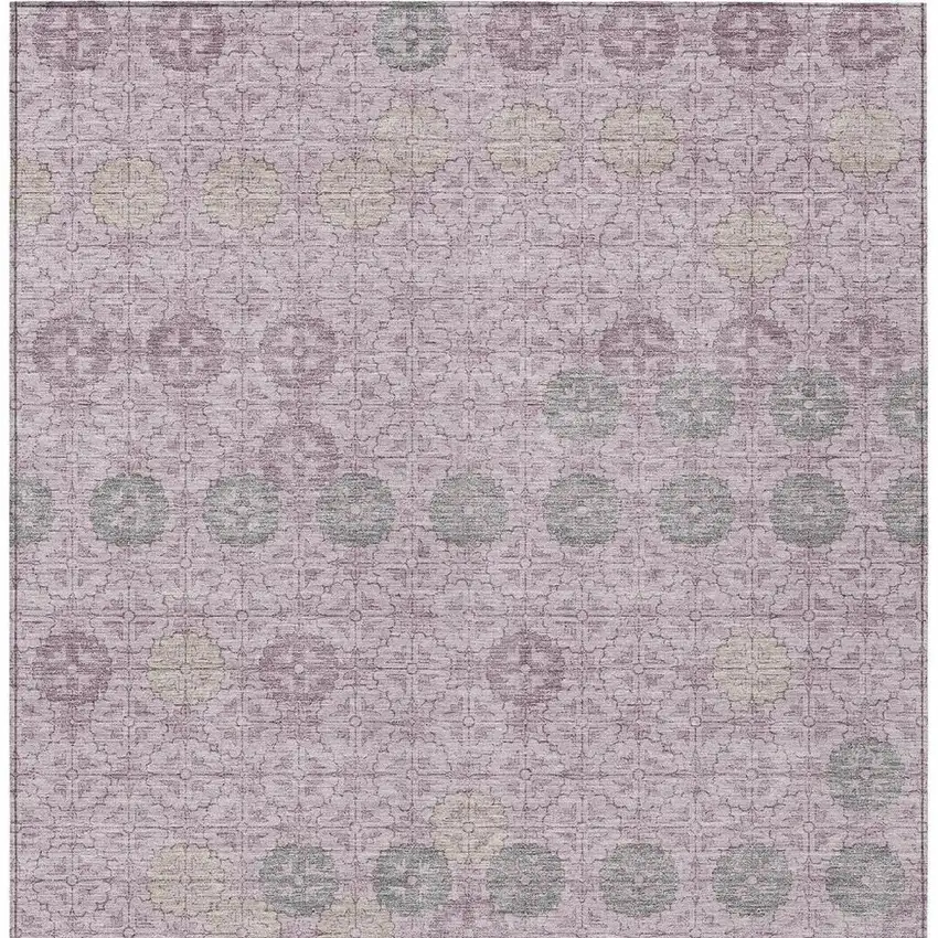 Plum And Gray Geometric Washable Indoor Outdoor Area Rug Photo 4