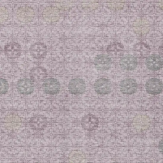 Plum And Gray Geometric Washable Indoor Outdoor Area Rug Photo 4
