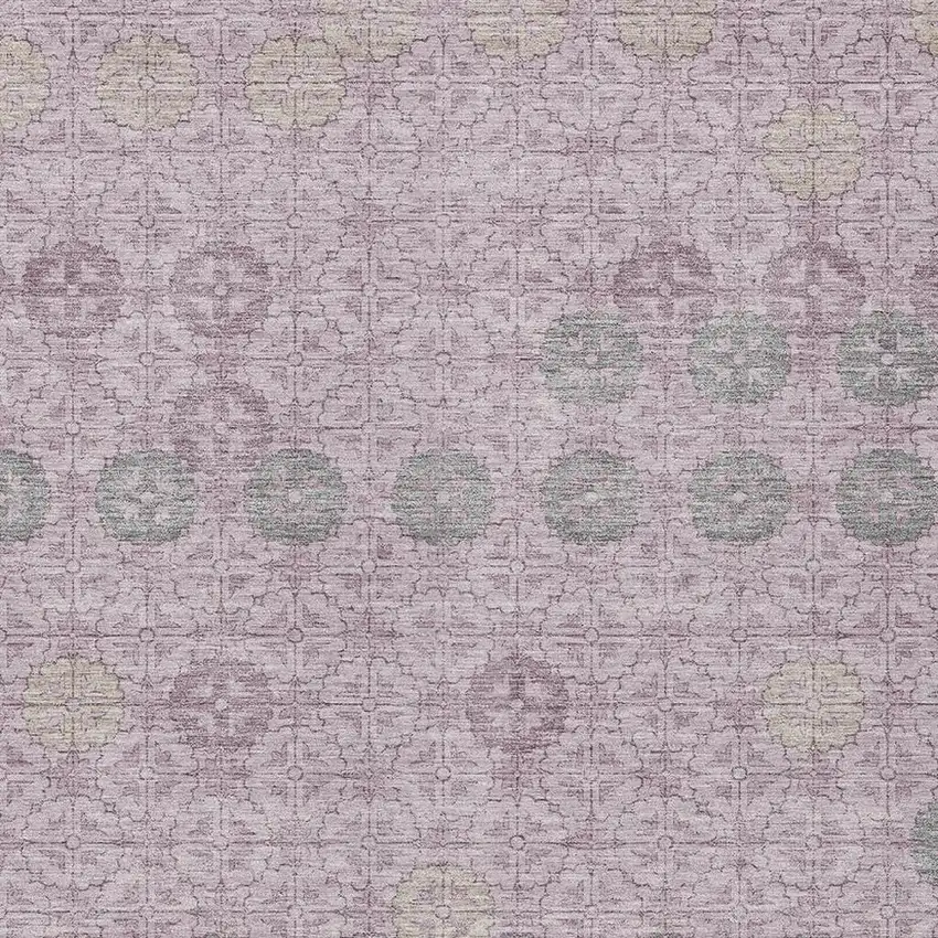 Plum And Gray Geometric Washable Indoor Outdoor Area Rug Photo 4