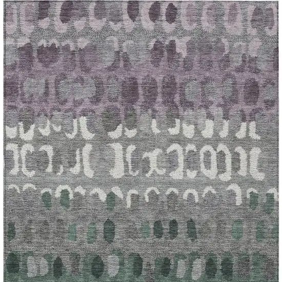 Plum And Gray Geometric Washable Indoor Outdoor Area Rug Photo 4