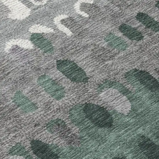 Plum And Gray Geometric Washable Indoor Outdoor Area Rug Photo 6