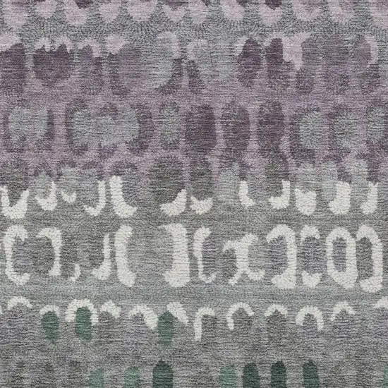 Plum And Gray Geometric Washable Indoor Outdoor Area Rug Photo 3