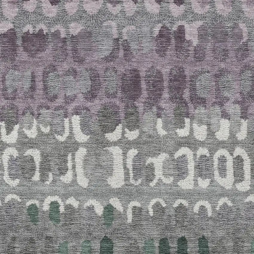 Plum And Gray Geometric Washable Indoor Outdoor Area Rug Photo 3