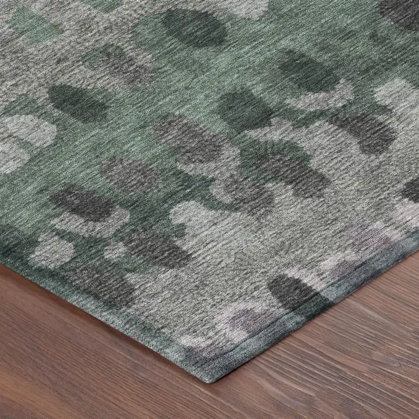 Plum And Gray Geometric Washable Indoor Outdoor Area Rug Photo 5