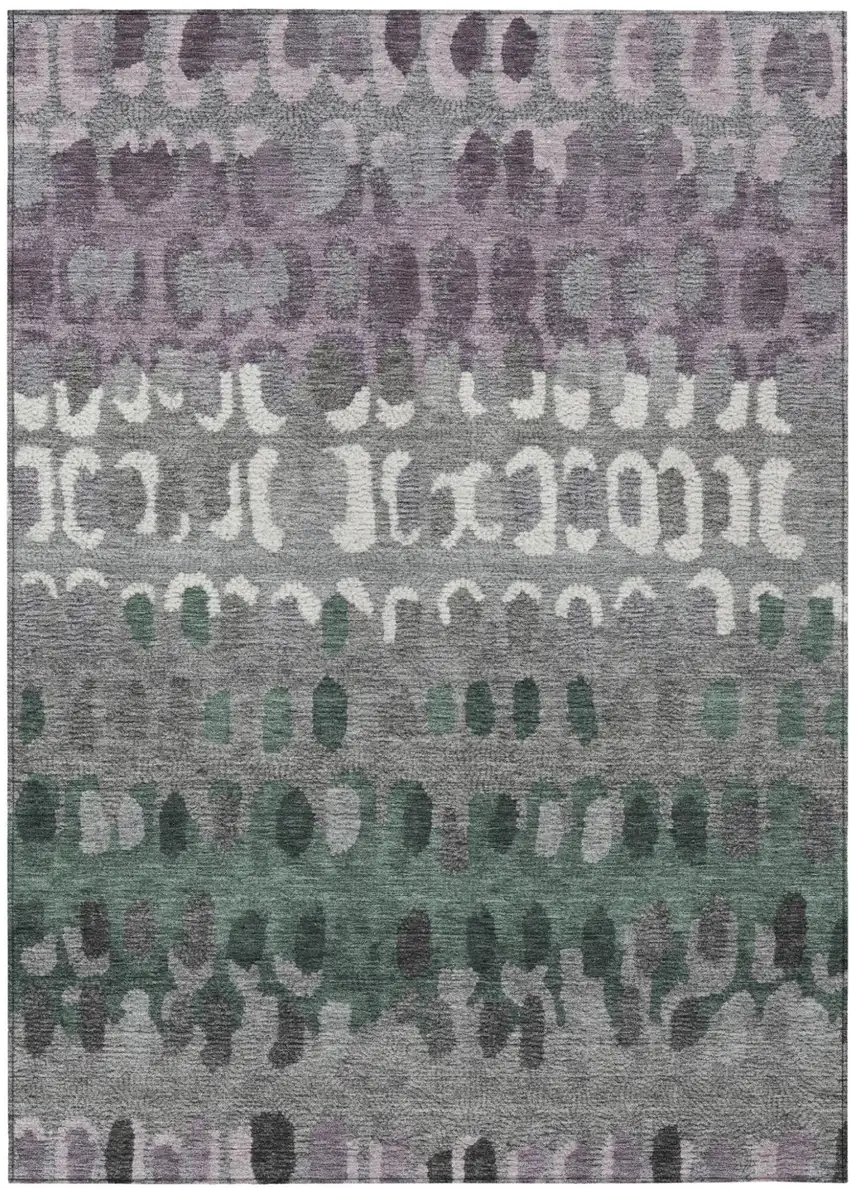 Plum And Gray Geometric Washable Indoor Outdoor Area Rug Photo 2