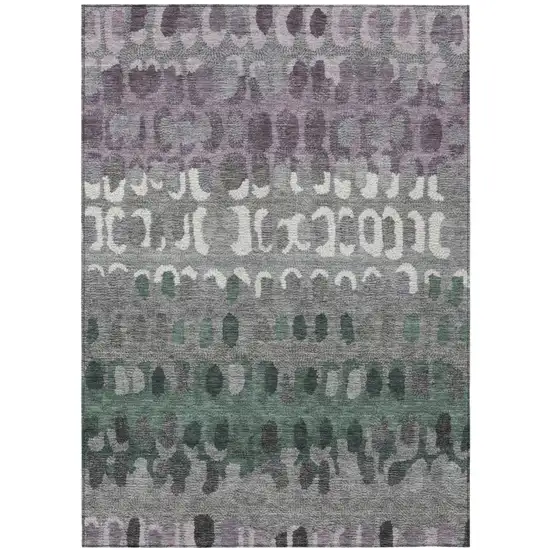 Plum And Gray Geometric Washable Indoor Outdoor Area Rug Photo 2