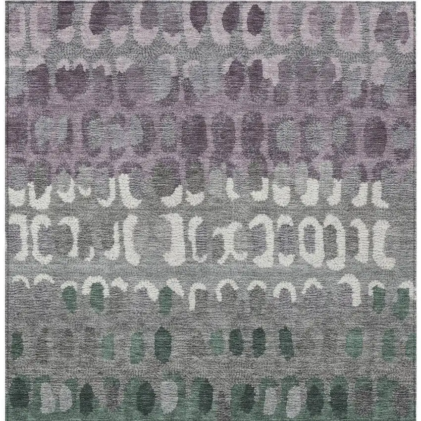 Plum And Gray Geometric Washable Indoor Outdoor Area Rug Photo 4