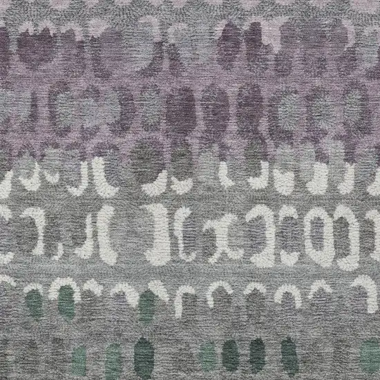 Plum And Gray Geometric Washable Indoor Outdoor Area Rug Photo 3