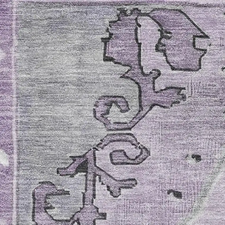 Plum And Gray Oriental Washable Area Rug With UV Protection Photo 2