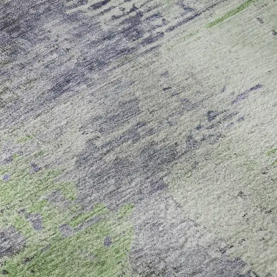 Plum And Green Abstract Washable Area Rug With UV Protection Photo 8