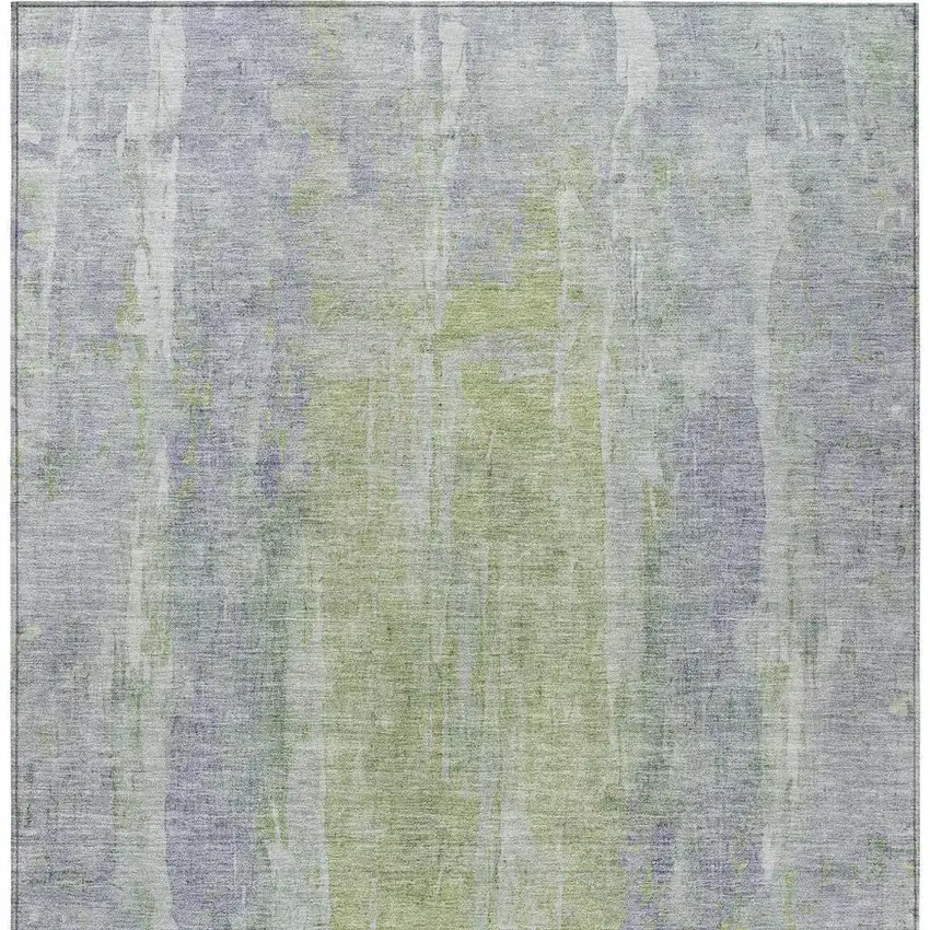 Plum And Green Abstract Washable Indoor Outdoor Area Rug Photo 6