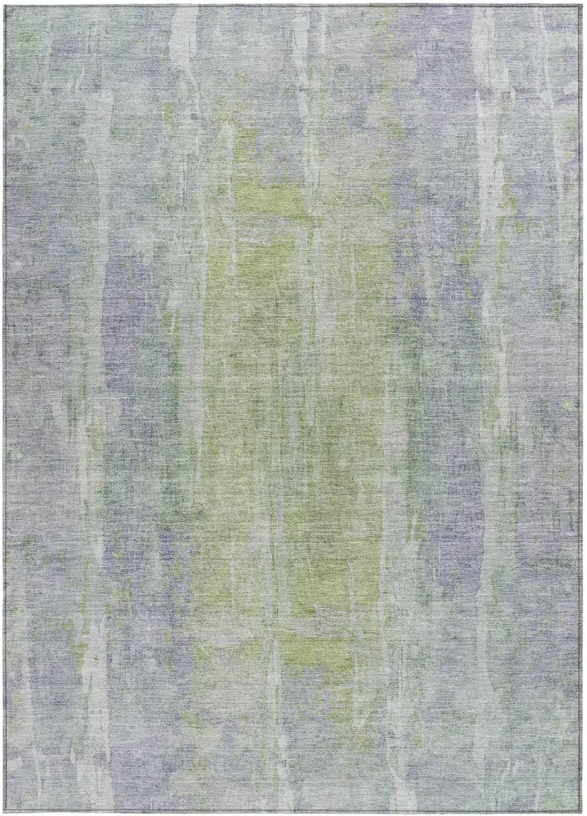 Plum And Green Abstract Washable Indoor Outdoor Area Rug Photo 4