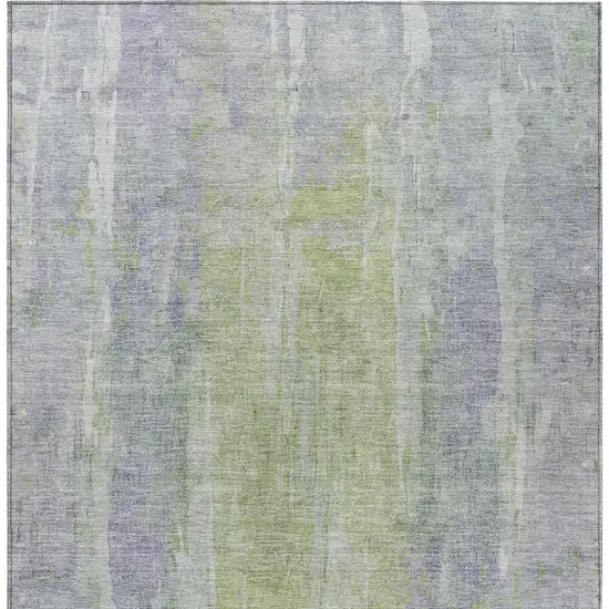 Plum And Green Abstract Washable Indoor Outdoor Area Rug Photo 7