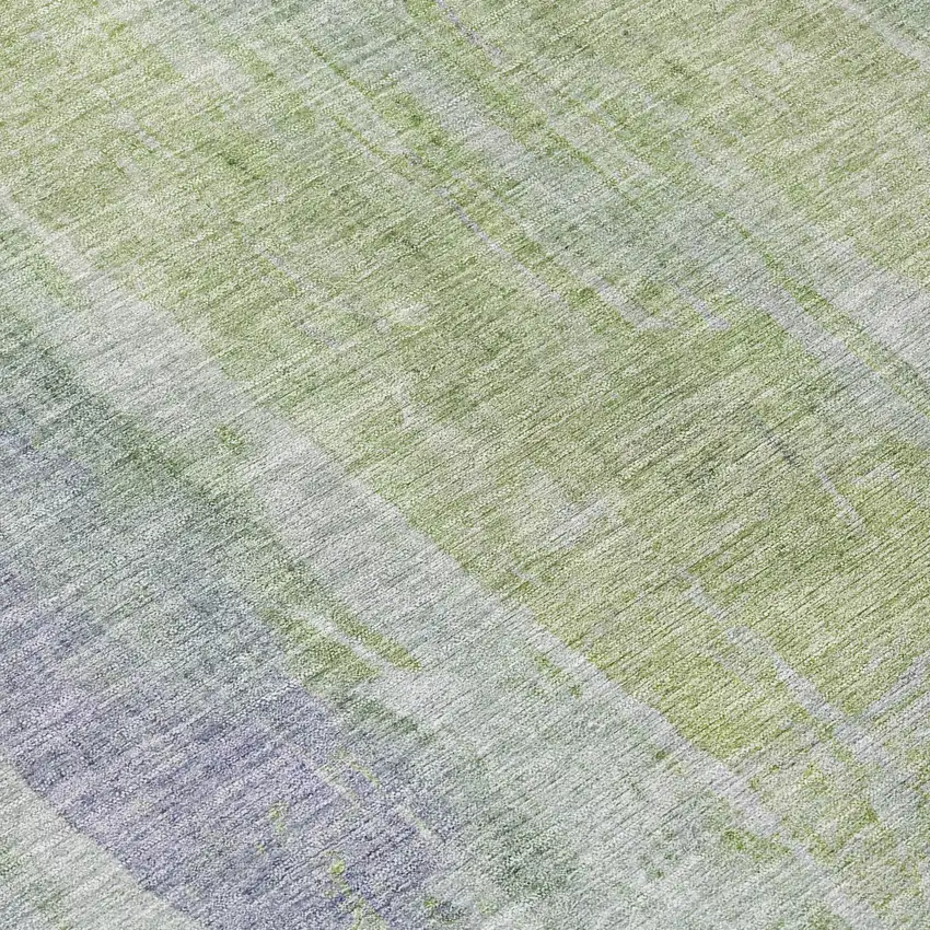 Plum And Green Abstract Washable Indoor Outdoor Area Rug Photo 8