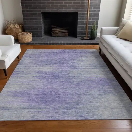 Plum And Ivory Abstract Washable Area Rug With UV Protection Photo 4