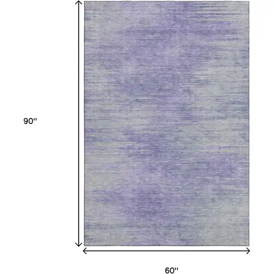 Plum And Ivory Abstract Washable Area Rug With UV Protection Photo 3