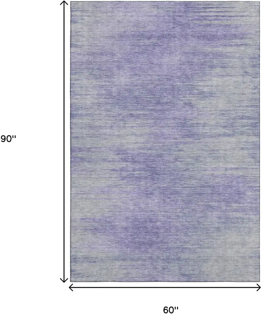 Plum And Ivory Abstract Washable Area Rug With UV Protection Photo 3