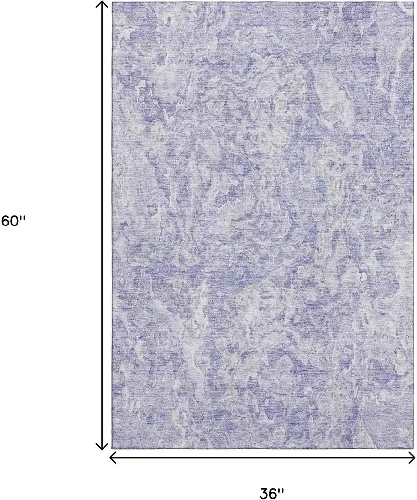 Plum And Ivory Abstract Washable Area Rug With UV Protection Photo 3