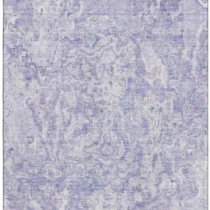 Plum And Ivory Abstract Washable Area Rug With UV Protection Photo 4
