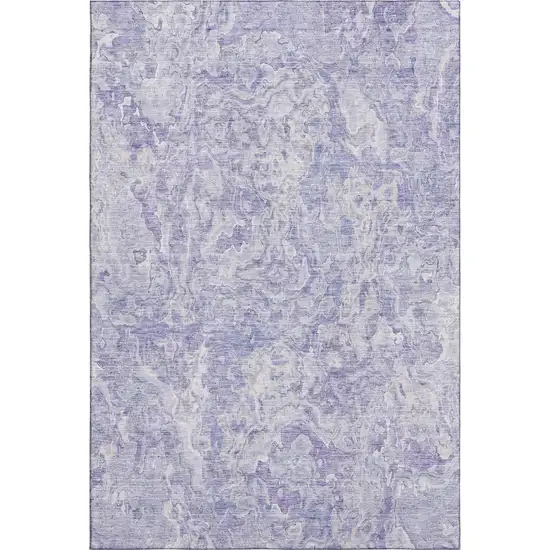Plum And Ivory Abstract Washable Area Rug With UV Protection Photo 1
