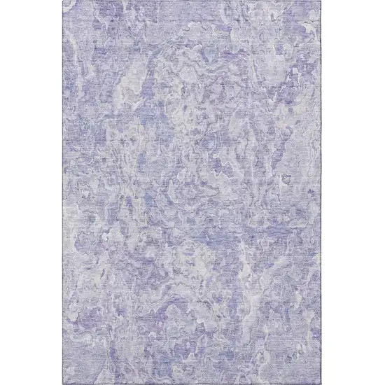 Plum And Ivory Abstract Washable Area Rug With UV Protection Photo 4