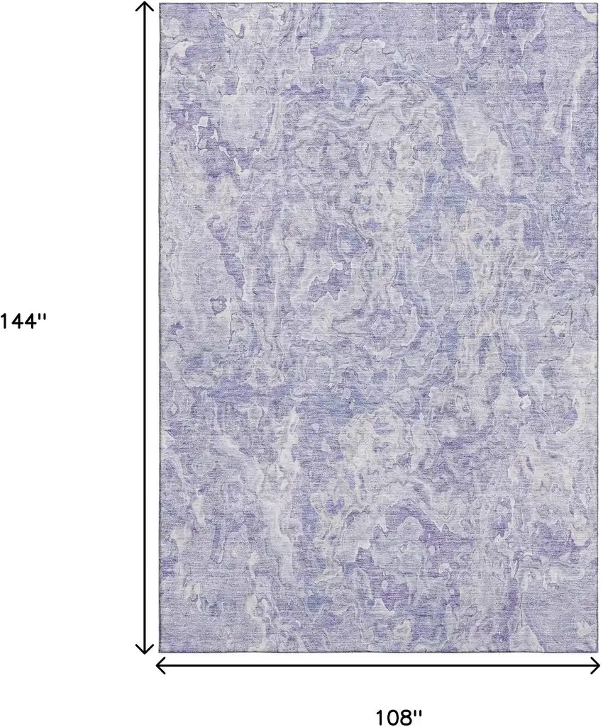 Plum And Ivory Abstract Washable Area Rug With UV Protection Photo 3