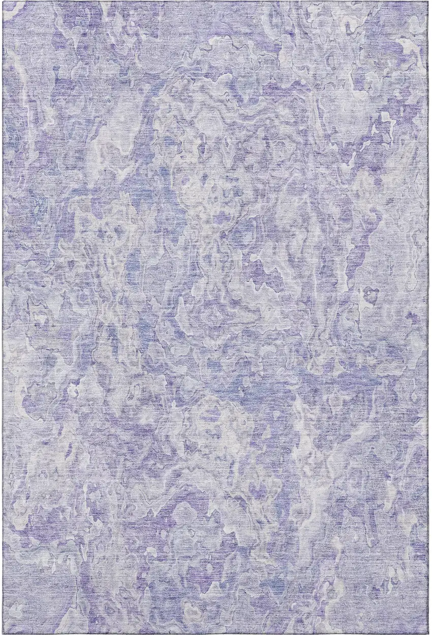 Plum And Ivory Abstract Washable Area Rug With UV Protection Photo 3